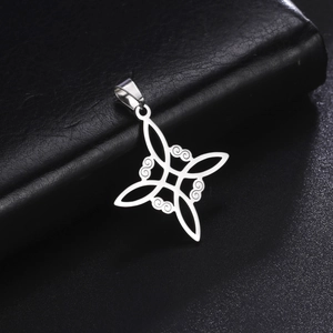 Witches Knot Pendant 304 Stainless Steel Hollow Geometric Celtic Symbol For Jewelry Making DIY Necklace Accessory