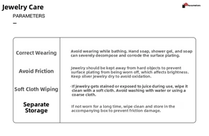 Detailed jewelry care guide for silver earrings with cleaning and storage instructions
