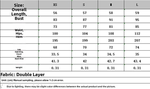 Tableau des tailles détaillé pour combishort bustier avec mesures et tissu