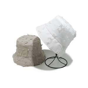 Frayed Cotton Bucket Hat Distressed Edge Summer Sun Protection Outdoor Casual Travel Fashion Accessories For Women