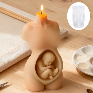 Moule en silicone 3D pour bougies de maternité et fœtus pour création artistique DIY