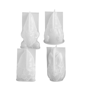 Juego de 4 moldes de silicona de gnomo para velas aromáticas DIY y yeso decorativo