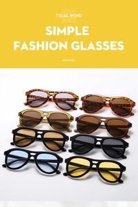 Detailed grid showing diverse frame colors and lens tints of double bridge sunglasses