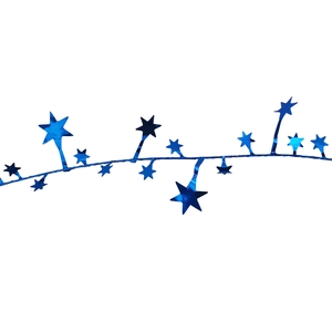 7.5m blue star tinsel garland for Christmas tree decoration and festive party supplies