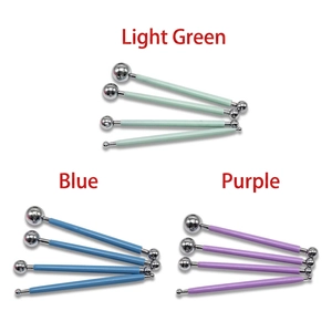 DIY cake modeling tools with stainless steel ball stylus tips for fondant and clay crafts