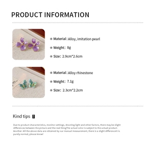 Infos détaillées sur les boucles d'oreilles vintage fleurs et papillons avec dimensions