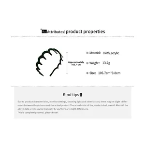 Detail view of wavy velvet headband showing material specifications and dimensions