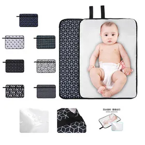Waterproof portable baby changing mat set with various patterns and folding design