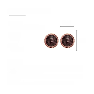 Détails de boucles d'oreilles vintage rondes en résine avec cristaux violets et dorures