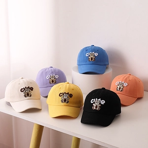 Cappellino Da Baseball Per Bambini Puro Cotone Ricamo Cartone Animato Tigre Orso Protezione Solare Cappello Regolabile