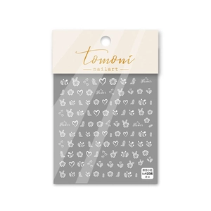 Adesivi per unghie 5D con fiori bianchi e cuori con design sottile e flessibile