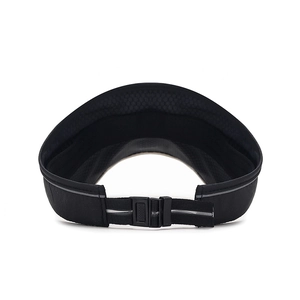 Adjustable black open top sun visor for running with quick-dry fabric and back buckle