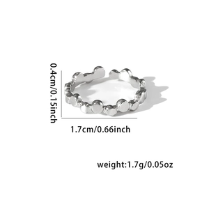 Detailed size and weight specs for the vintage fishtail leaf stainless steel ring