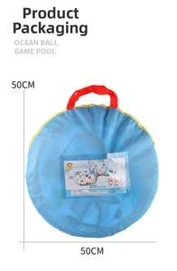 Portable 50cm round storage bag with red handle for 3-in-1 foldable kids play tent