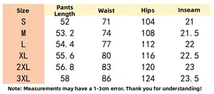 Detailed size chart for men's summer sports beach shorts with waist and hip measurements