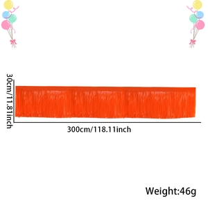 Orange foil fringe curtain specifications 30x300cm for neon party backdrop decoration