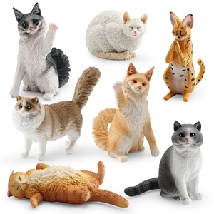 Set di 7 statuette di gatti realistici inclusi modelli Ragdoll e Maine Coon in varie pose