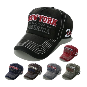 Vintage Washed Cotton Baseball Cap New York Letter 3D Embroidery Retro Streetwear Adjustable Dad Hat For Men Women