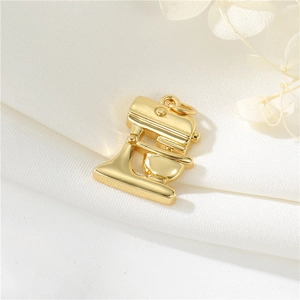 14K gold plated creative stand mixer charm pendant for DIY jewelry making accessories