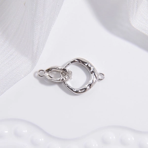 Polished S925 sterling silver hammered texture snake clasp connector for DIY jewelry making