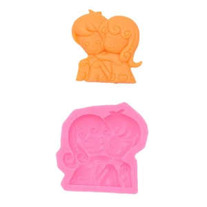 3D cartoon boy and girl silicone mold for fondant chocolate and DIY cake decoration