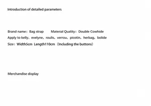 Detailed specifications of the 5cm wide cowhide leather shoulder strap for crossbody bags