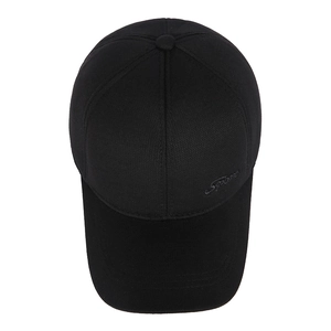 Herren Winter-Baseballkappe mit Fleece-Futter und Sport-Stickerei in Schwarz