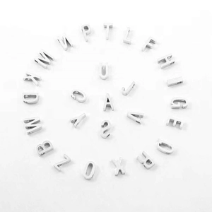 Minimalist silver 26 letter and number pendants for DIY necklace jewelry making