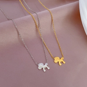 Minimalist titanium steel horse pendant necklaces in gold and silver finishes