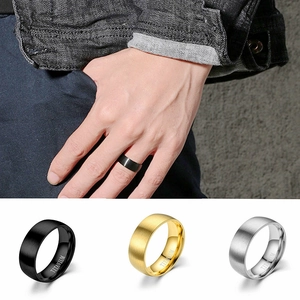 Titanium Steel Ring Matte Brushed Plain Surface Polished Inner Minimalist Vintage Style Jewelry For Men Women