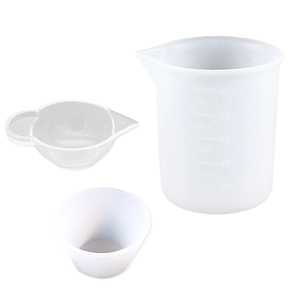100ml translucent silicone measuring cup set for DIY resin craft tool kits