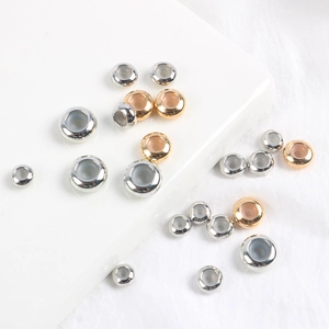 Perles d'arrêt plates en or et argent doublées de silicone pour bijoux DIY artisanat
