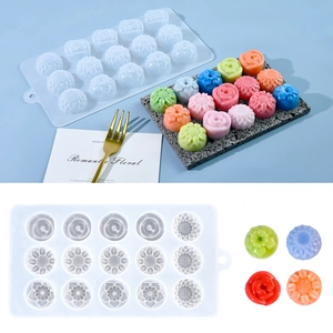 Silicone Flower Cake Mold Heat Resistant Floral Multi Cavity Chocolate Fondant Baking Tool Decorative Novelty