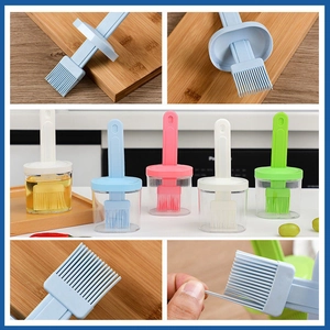 Silicone oil bottle brush set for baking and BBQ, heat resistant in assorted colors