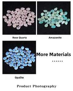 Faceted teardrop pendants in Rose Quartz Amazonite and Opalite for DIY jewelry