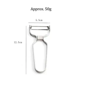 Details eines 12,5cm Edelstahl-Sparschälers mit Maßen und leichtem 50g Design in Y-Form