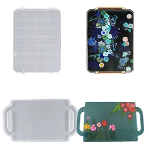 Rectangular Oval Silicone Tray Mold For Epoxy Resin DIY Craft Storage Plate Plaster Casting