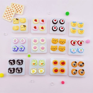 Silicone Mold Mini Food Play DIY Resin Crafting Cake Decorating Baking Tool Cartoon Animal Fruit Shape Novelty