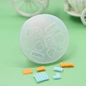 Silicone Mold Multi Shape Heart Cookie Waffle Chocolate Bar For DIY Resin Clay Cake Fondant Decorating Round Clear