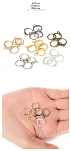 Detail of DIY lever back earring hooks in six metallic finishes for jewelry making
