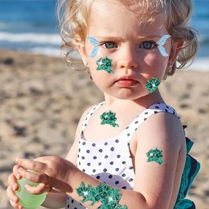 Sparkly mermaid fish scale temporary tattoos for kids beach and pool party body art
