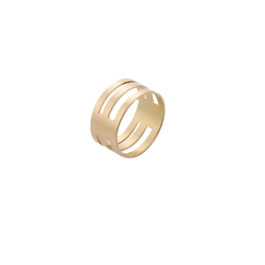 Golden pure copper jump ring opener with triple-bar hollow design for jewelry making