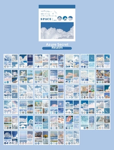 Détail de 40 autocollants style peinture à l'huile ciel et nuages pour DIY et déco