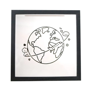 Caja de Recuerdos de Viaje MDF Cuadro de Sombra para Boletos Mapa del Mundo Hucha Caja de Ahorros Regalo Decoración