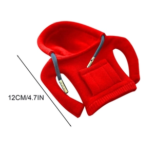 Creative red car gear shift hoodie cover with drawstring detail, 12cm height dimensions