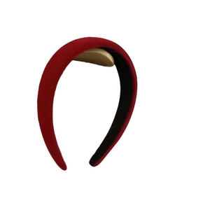 Serre-tête élégant en velours rouge foncé rembourré au design vintage pour femmes