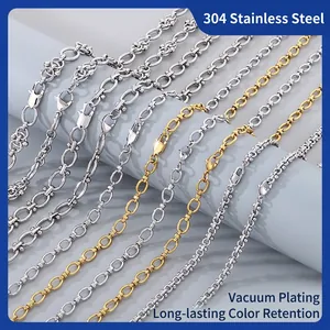 Bijoux Minimalistes En Acier Inoxydable Collier Et Bracelet Pour Hommes Femmes Accessoires De Mode À Maillons Ovales