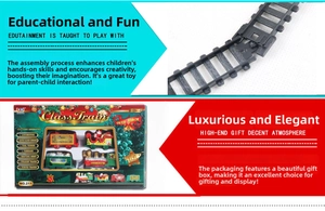 Detailed 11-piece Christmas electric train set with tracks and festive carriage components