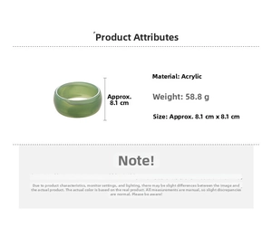 Detailed dimensions and specifications of this vintage green acrylic geometric ring