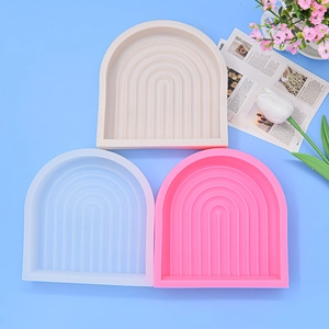 Rainbow arch geometric silicone molds for DIY scented candles and plaster crafts